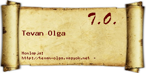 Tevan Olga névjegykártya